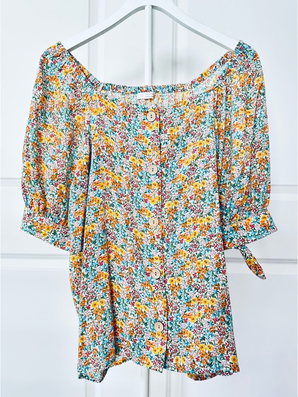 Women’s LC Lauren Conrad Short Sleeve Floral Blouse Size XXL Regular